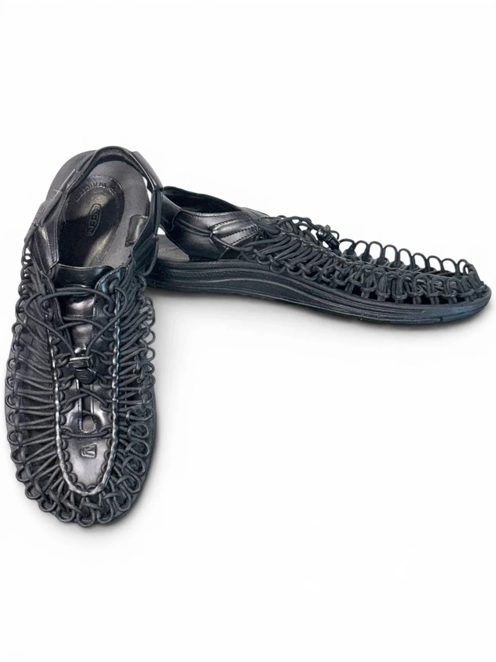 Keen UNEEK Perseid Leather Cord Sandal Sneakers Black Mens Sz 11.5